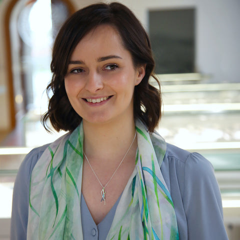 Wild Grasses Pendant Necklace in Meadow Enamel by Sheila Fleet Jewellery