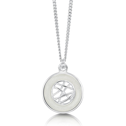 Creel Pool Pendant Necklace in Crystal Enamel by Sheila Fleet Jewellery