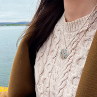 Creel Pendant Necklace in Storm Enamel by Sheila Fleet Jewellery