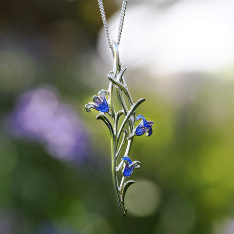 Bluebell 3-flower Pendant Necklace in Sterling Silver by Sheila Fleet Jewellery