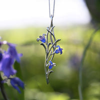 Bluebell 3-flower Pendant Necklace in Sterling Silver by Sheila Fleet Jewellery