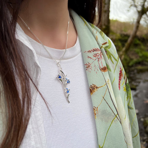 Bluebell 3-flower Pendant Necklace in Sterling Silver