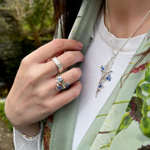Bluebell 3-flower Pendant Necklace in Sterling Silver