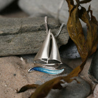 Orkney Yole Pendant in Tempest Enamel by Sheila Fleet Jewellery