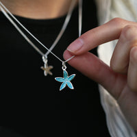 Starfish Pendant Necklace in Shallows Enamel by Sheila Fleet Jewellery