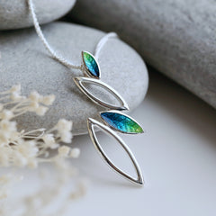 Seasons Silver Pendant Necklace in Spring Enamel by Sheila Fleet Jewellery