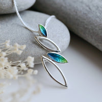 Seasons Silver Pendant Necklace in Spring Enamel by Sheila Fleet Jewellery
