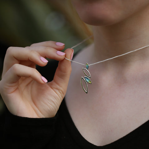 Seasons Silver Pendant Necklace in Summer Enamel by Sheila Fleet Jewellery