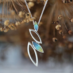 Seasons Silver Pendant Necklace in Summer Enamel by Sheila Fleet Jewellery