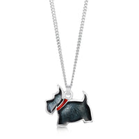 Scottie Dog Pendant in Reekie Black Enamel by Sheila Fleet Jewellery