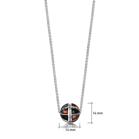 Kirkwall Ba' Pendant in Dark Tan Enamel by Sheila Fleet Jewellery