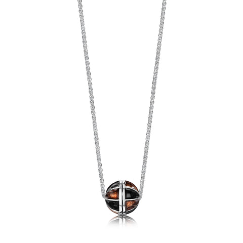 Kirkwall Ba' Pendant in Dark Tan Enamel by Sheila Fleet Jewellery
