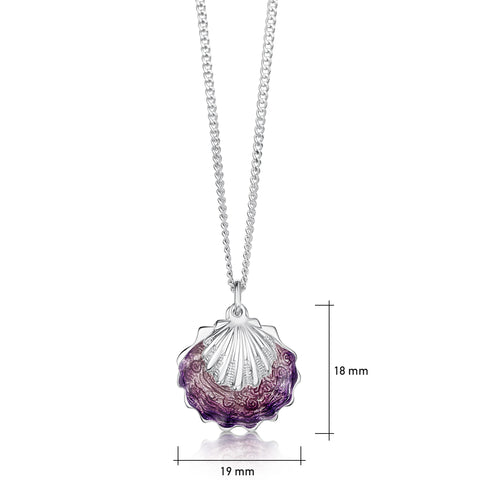 Scallop Small 2-Part Pendant in Scallop Pink Enamel by Sheila Fleet Jewellery