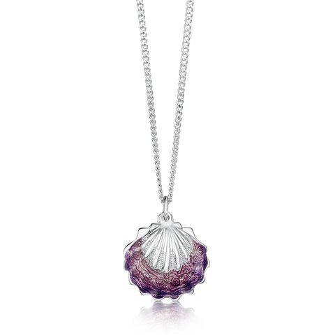 Scallop Small 2-Part Pendant in Scallop Pink Enamel by Sheila Fleet Jewellery
