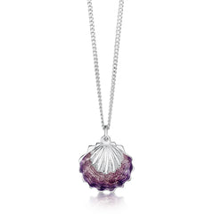 Scallop Small 2-Part Pendant in Scallop Pink Enamel by Sheila Fleet Jewellery