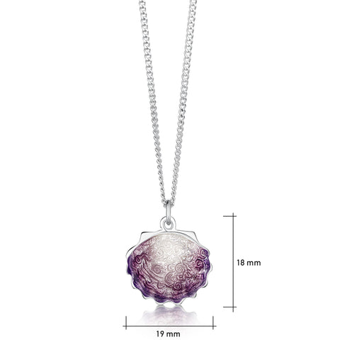 Scallop Small Pendant in Scallop Pink Enamel by Sheila Fleet Jewellery