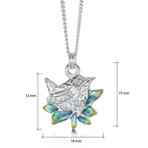 Wren Silver Pendant in Summer Enamel
