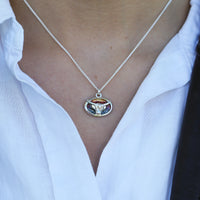 Highland Cow Small Pendant in Sunset Enamel by Sheila Fleet Jewellery
