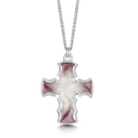 Sinclair Cross Pendant in Champagne Enamel by Sheila Fleet Jewellery