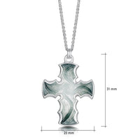 Sinclair Cross Pendant in Moss Grey Enamel by Sheila Fleet Jewellery