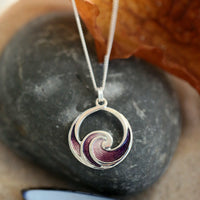 Pentland Pendant Necklace in Amethyst Enamel by Sheila Fleet Jewellery