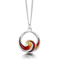 Pentland Pendant Necklace in Flame Enamel by Sheila Fleet Jewellery