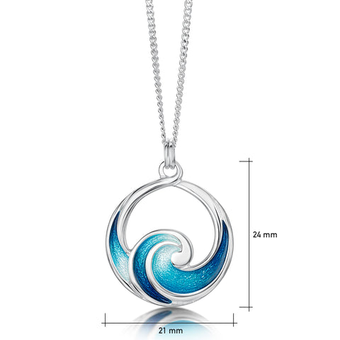 Pentland Pendant Necklace in Peacock Enamel by Sheila Fleet Jewellery