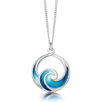 Pentland Pendant Necklace in Peacock Enamel by Sheila Fleet Jewellery