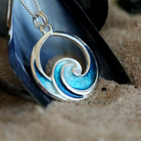 Pentland Pendant Necklace in Peacock Enamel by Sheila Fleet Jewellery