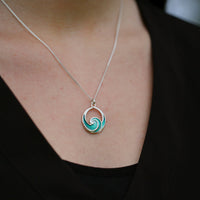 Pentland Pendant Necklace in Sea Green Enamel by Sheila Fleet Jewellery