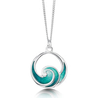 Pentland Pendant Necklace in Sea Green Enamel by Sheila Fleet Jewellery