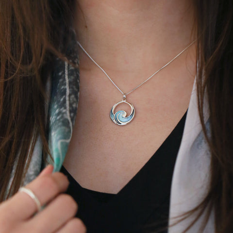 Pentland Pendant Necklace in Storm Enamel by Sheila Fleet Jewellery