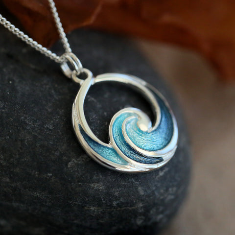 Pentland Pendant Necklace in Storm Enamel by Sheila Fleet Jewellery