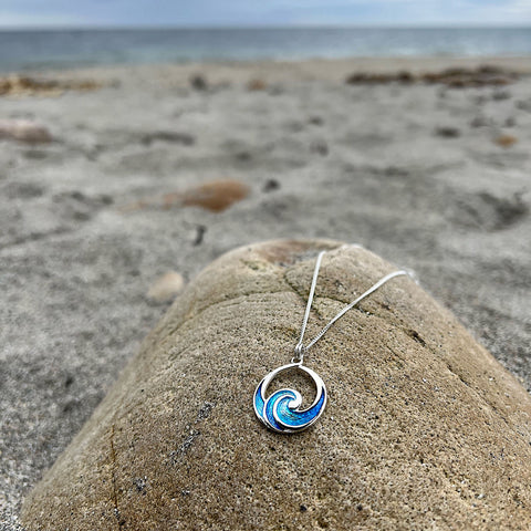 Pentland Enamel Pendant Necklace in Sterling Silver