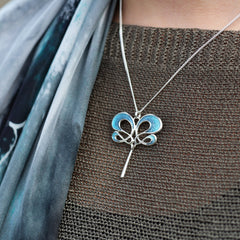 Storm Enamel Pendant Necklace in Sterling Silver by Sheila Fleet Jewellery