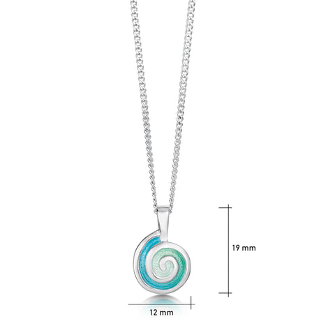Skara Spiral Pendant in Shallows Enamel by Sheila Fleet Jewellery
