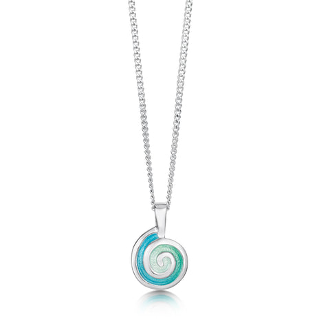 Skara Spiral Pendant in Shallows Enamel by Sheila Fleet Jewellery