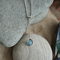 Skara Spiral Long Pendant in Pentland Enamel by Sheila Fleet Jewellery