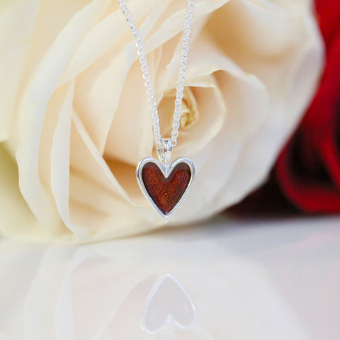 Secret Hearts Dress Pendant in Red Enamel by Sheila Fleet Jewellery