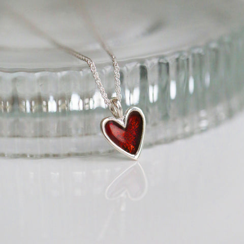 Secret Hearts Dress Pendant in Red Enamel by Sheila Fleet Jewellery