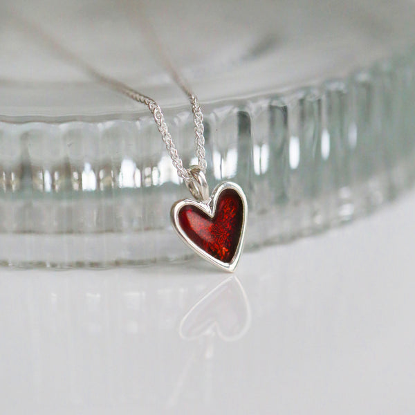 Secret Hearts Dress Pendant in Red Enamel by Sheila Fleet Jewellery