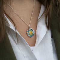 Daisies at Dawn Small Pendant in SCAA Enamel by Sheila Fleet Jewellery
