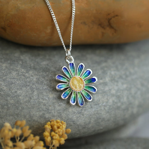 Daisies at Dawn Small Pendant in SCAA Enamel by Sheila Fleet Jewellery