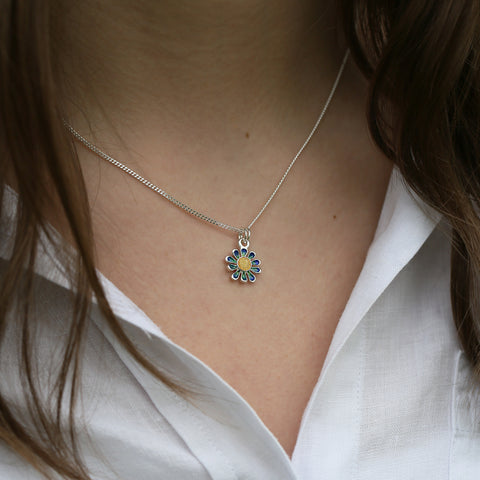 Daisies at Dawn Petite Pendant in SCAA Enamel by Sheila Fleet Jewellery