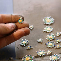 Daisies at Dawn Drop Earrings in SCAA Enamel by Sheila Fleet Jewellery