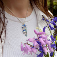 Bluebell Enamel Dress Pendant Necklace in Sterling Silver by Sheila Fleet Jewellery