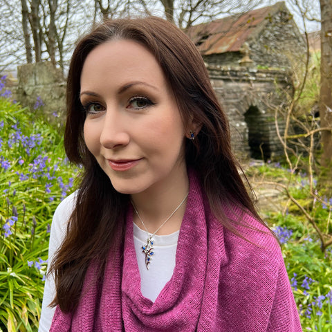 Bluebell 4-flower Pendant Necklace in Sterling Silver by Sheila Fleet Jewellery