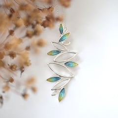 Seasons Silver Dress Pendant Necklace in Summer Enamel by Sheila Fleet Jewellery