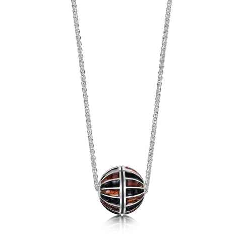Kirkwall Ba' Dress Pendant in Dark Tan Enamel by Sheila Fleet Jewellery