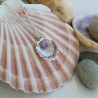 Scallop Medium Pendant in Champagne Enamel by Sheila Fleet Jewellery